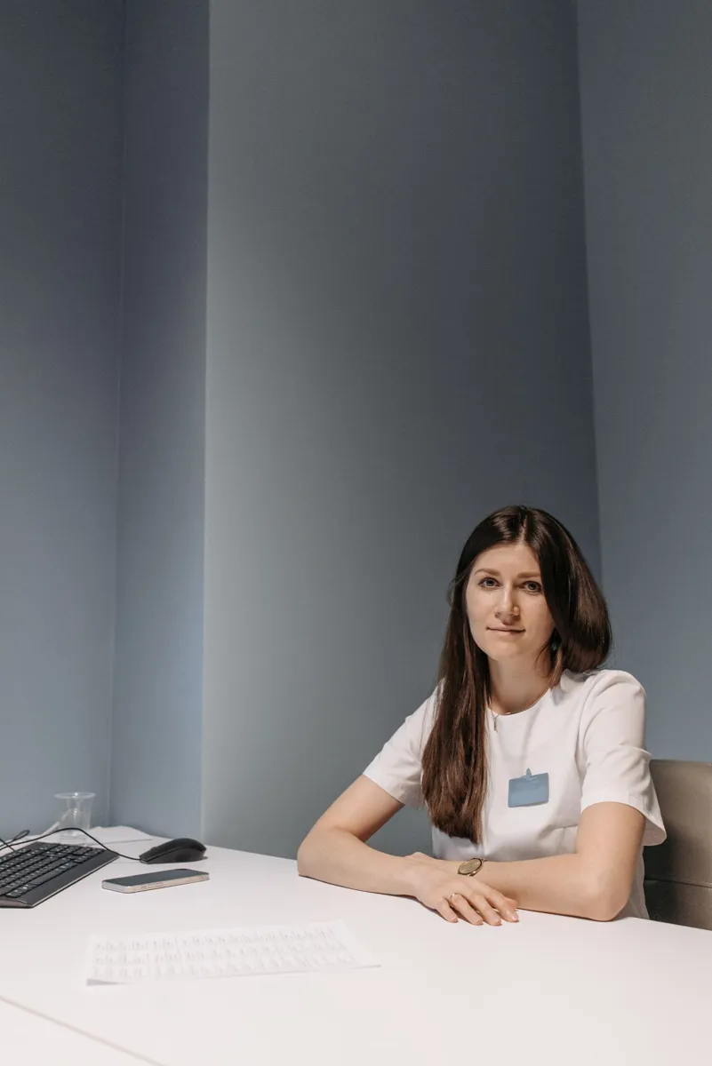 Stock clinician portrait illustrating a sample practitioner profile